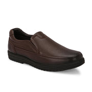 Men Premium Leather Brown Slip-On Formal Shoes | Available in sizes 5 UK to 12 UK (Comforter-01-Brown)