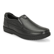 Men Premium Leather Black Slip-On Formal Shoes | Available in sizes 5 UK to 12 UK (Comforter-02-Black)