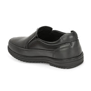 Men Premium Leather Black Slip-On Formal Shoes | Available in sizes 5 UK to 12 UK (Comforter-02-Black)