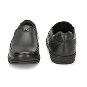 Men Premium Leather Black Slip-On Formal Shoes | Available in sizes 5 UK to 12 UK (Comforter-02-Black)