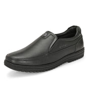 Men Premium Leather Black Slip-On Formal Shoes | Available in sizes 5 UK to 12 UK (Comforter-02-Black)