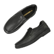 Men Premium Leather Black Slip-On Formal Shoes | Available in sizes 5 UK to 12 UK (Comforter-02-Black)