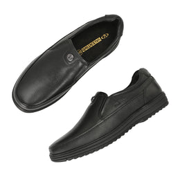 Men Premium Leather Black Slip-On Formal Shoes | Available in sizes 5 UK to 12 UK (Comforter-02-Black)