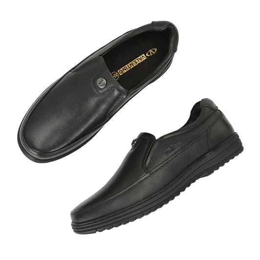 Men Premium Leather Black Slip-On Formal Shoes (Fit-02)