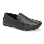 Men Premium Leather Black Casual Slip On Driving Loafers (Emporio-05-Black)