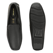 Men Premium Leather Black Casual Slip On Driving Loafers (Emporio-05-Black)
