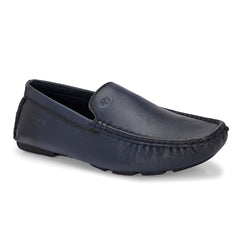 Men Premium Leather Blue Casual Slip On Driving Loafers (Romson-05-Blue)