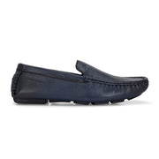 Men Premium Leather Blue Casual Slip On Driving Loafers (Emporio-05-Blue)