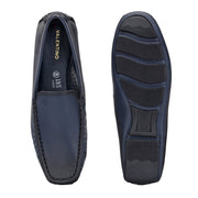 Men Premium Leather Blue Casual Slip On Driving Loafers (Emporio-05-Blue)