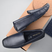 Men Premium Leather Blue Casual Slip On Driving Loafers (Emporio-05-Blue)