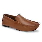 Men Premium Leather Tan Casual Slip On Driving Loafers (Emporio-05-Tan)
