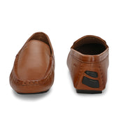 Men Premium Leather Tan Casual Slip On Driving Loafers (Emporio-05-Tan)