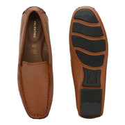 Men Premium Leather Tan Casual Slip On Driving Loafers (Emporio-05-Tan)
