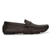 Men Premium Leather Brown Casual Slip On Driving Loafers (Emporio-27-Brown)