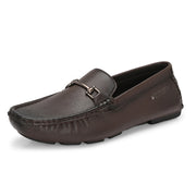 Men Premium Leather Brown Casual Slip On Driving Loafers (Emporio-27-Brown)