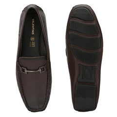 Men Premium Leather Brown Casual Slip On Driving Loafers (Romson-27-Brown-Mocca)