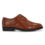 Men Premium Leather Tan Oxford Police Shoes | Available in Sizes 5 UK to 13 UK (Executive-Police-61-Tan)