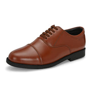 Men Premium Leather Tan Oxford Police Shoes | Available in Sizes 5 UK to 13 UK (Executive-Police-61-Tan)