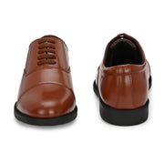 Men Premium Leather Tan Oxford Police Shoes | Available in Sizes 5 UK to 13 UK (Executive-Police-61-Tan)