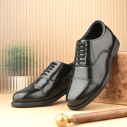 Men Premium Leather Black Oxford Police Shoes | Available in Sizes 5 UK to 12 UK (Executive-61-Black)