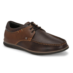 Men Premium Leather Casual Derby Shoes (Danial-55-Brown/Choco)