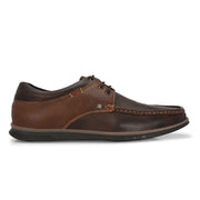 Men Premium Leather Casual Derby Shoes (Fascinate-55-Brown/Choco)