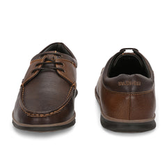 Men Premium Leather Casual Derby Shoes (Danial-55-Brown/Choco)