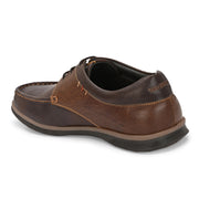 Men Premium Leather Casual Derby Shoes (Fascinate-55-Brown/Choco)