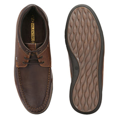 Men Premium Leather Casual Derby Shoes (Danial-55-Brown/Choco)