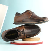 Men Premium Leather Casual Derby Shoes (Fascinate-55-Brown/Choco)