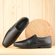 Men Premium Leather Black Slip-On Formal Shoes (Gateway-02-Black)