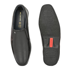 Men Premium Leather Black Slip-On Formal Shoes (Port-02)