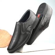 Men Premium Leather Black Slip-On Formal Shoes (Gateway-02-Black)