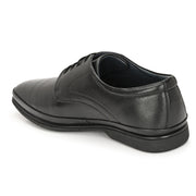 Men Premium Leather Black Lace Up Formal Derby Shoes (Gateway-52-Black)