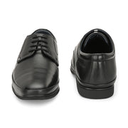 Men Premium Leather Black Lace Up Formal Derby Shoes (Gateway-52-Black)