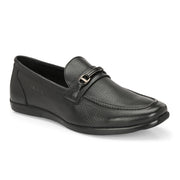 Men Premium Leather Black Slip-On Formal Shoes (Massage-31-Black)