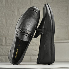 Men Premium Leather Black Slip-On Formal Shoes (Astra-31)