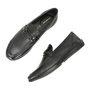 Men Premium Leather Black Slip-On Formal Shoes (Massage-31-Black)