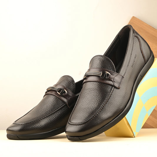 Men Premium Leather Brown Slip-On Formal Shoes (Astra-31)