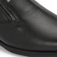 Men Premium Leather Slip-On Formal Shoes with PU Sole | Jumbo Sizes 5 UK to 14 UK (Newgen-05-Black)