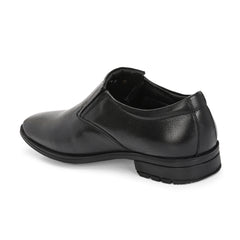 Men Premium Leather Slip-On Formal Shoes with PU Sole | Jumbo Sizes 5 UK to 14 UK (Newgen-05-Black)