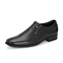 Men Premium Leather Slip-On Formal Shoes with PU Sole | Jumbo Sizes 5 UK to 14 UK (Newgen-05-Black)