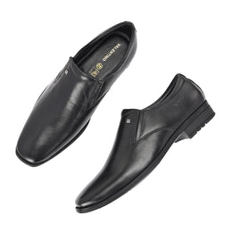 Men Premium Leather Slip-On Formal Shoes | Jumbo Sizes 5 UK to 14 UK (Newtop-05-Black)
