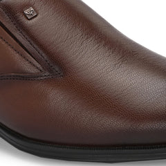 Men Premium Leather Slip-On Formal Shoes with PU Sole | Jumbo Sizes 5 UK to 14 UK (Newgen-05-Mocca)