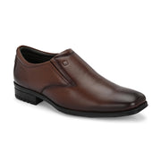 Men Premium Leather Slip-On Formal Shoes  | Jumbo Sizes 5 UK to 14 UK (Newtop-05-Mocca)
