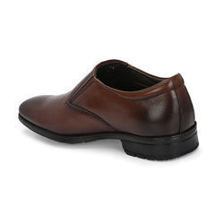 Men Premium Leather Slip-On Formal Shoes with PU Sole | Jumbo Sizes 5 UK to 14 UK (Newgen-05-Mocca)