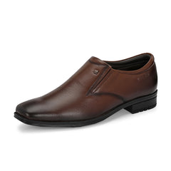 Men Premium Leather Slip-On Formal Shoes with PU Sole | Jumbo Sizes 5 UK to 14 UK (Newgen-05-Mocca)