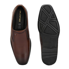 Men Premium Leather Slip-On Formal Shoes with PU Sole | Jumbo Sizes 5 UK to 14 UK (Newgen-05-Mocca)