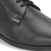 Men Premium Leather Black Lace-Up Formal Shoes | Lightweight PU Sole | Jumbo Sizes 5 UK to 14 UK (Newtop-55-Black)