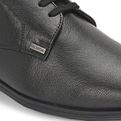 Men Premium Leather Lace-Up Formal Shoes | Lightweight PU Sole | Jumbo Sizes 5 UK to 14 UK (Newgen-55-Black)